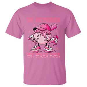 Baseball Breast Cancer T Shirt In October We Wear Pink Baseball Drip TS10 Azalea Print Your Wear