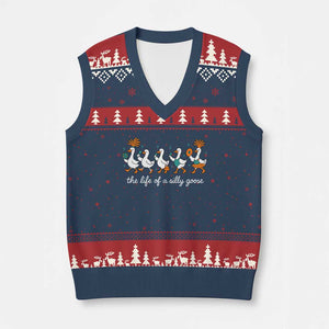 The Life Of A Silly Goose V-Neck Knit Sweater Vest Funny Concert Outfit Country Music Fan TS10 Navy Red Print Your Wear