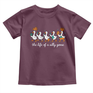The Life Of A Silly Goose Toddler T Shirt Funny Concert Outfit Country Music Fan TS10 Maroon Print Your Wear