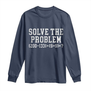 Funny Six Seven Long Sleeve Shirt Math Teacher Joke 67 Meme Gen Alpha Slang TS10 Navy Print Your Wear