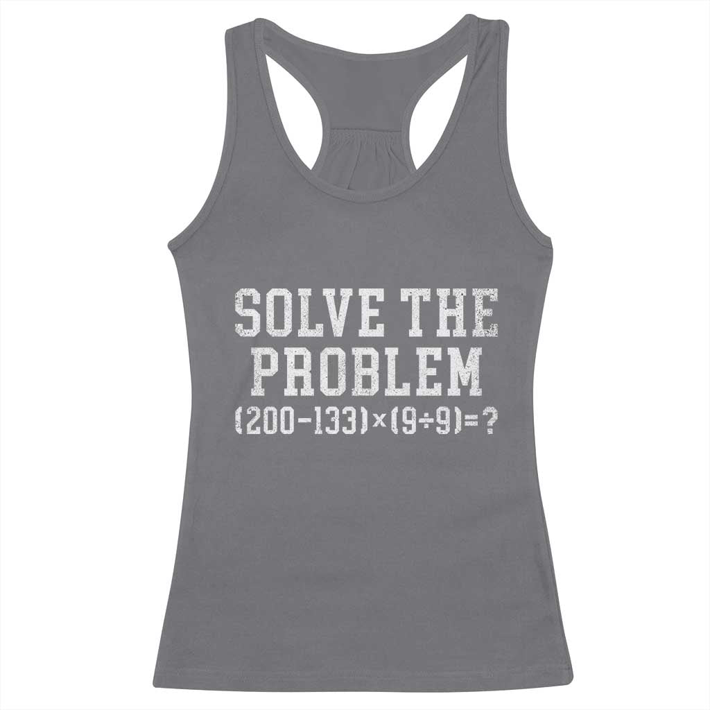 Funny Six Seven Racerback Tank Top Math Teacher Joke 67 Meme Gen Alpha Slang TS10 Charcoal Print Your Wear