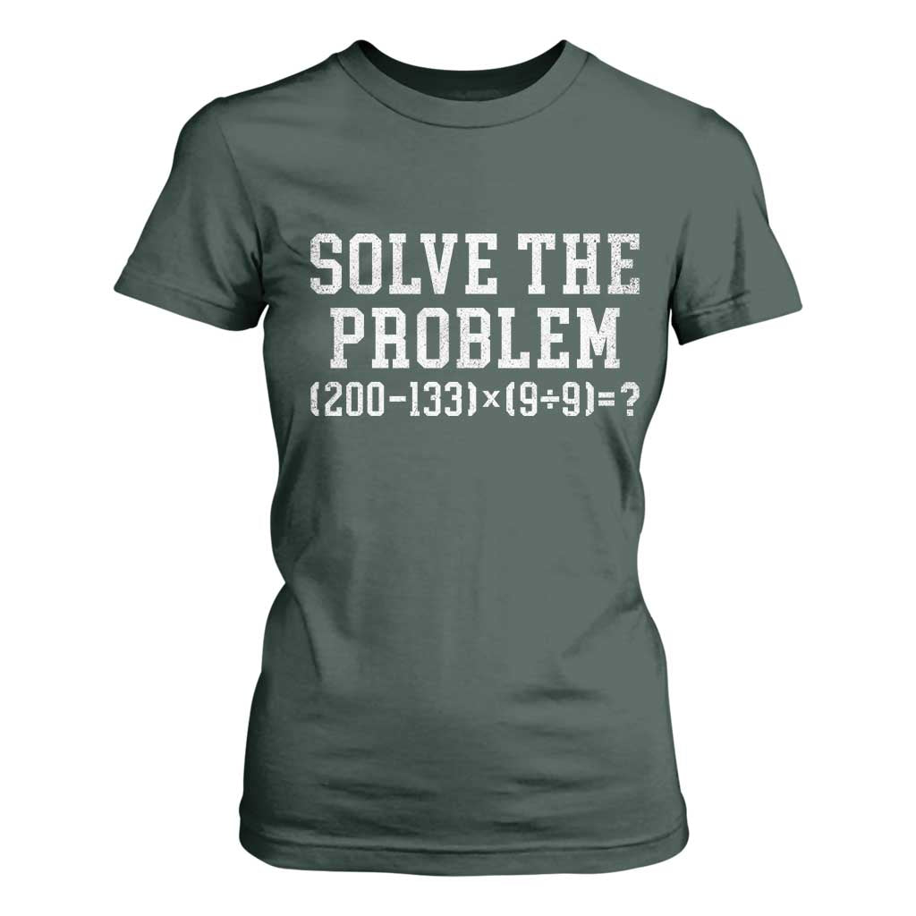 Funny Six Seven T Shirt For Women Math Teacher Joke 67 Meme Gen Alpha Slang TS10 Dark Forest Green Print Your Wear