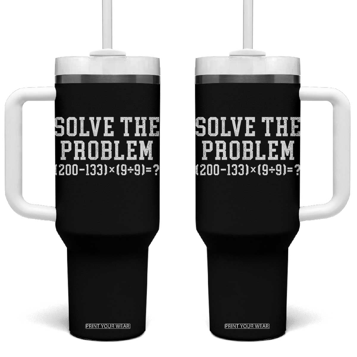 Funny Six Seven Tumbler With Handle Math Teacher Joke 67 Meme Gen Alpha Slang TS10 One Size: 40 oz Black Print Your Wear