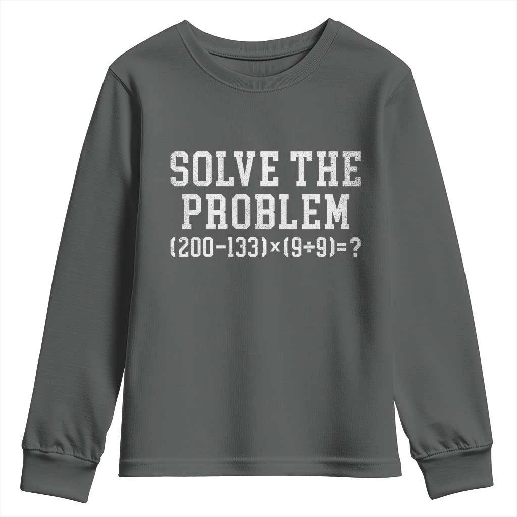 Funny Six Seven Youth Sweatshirt Math Teacher Joke 67 Meme Gen Alpha Slang TS10 Dark Heather Print Your Wear