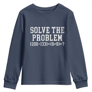 Funny Six Seven Youth Sweatshirt Math Teacher Joke 67 Meme Gen Alpha Slang TS10 Navy Print Your Wear