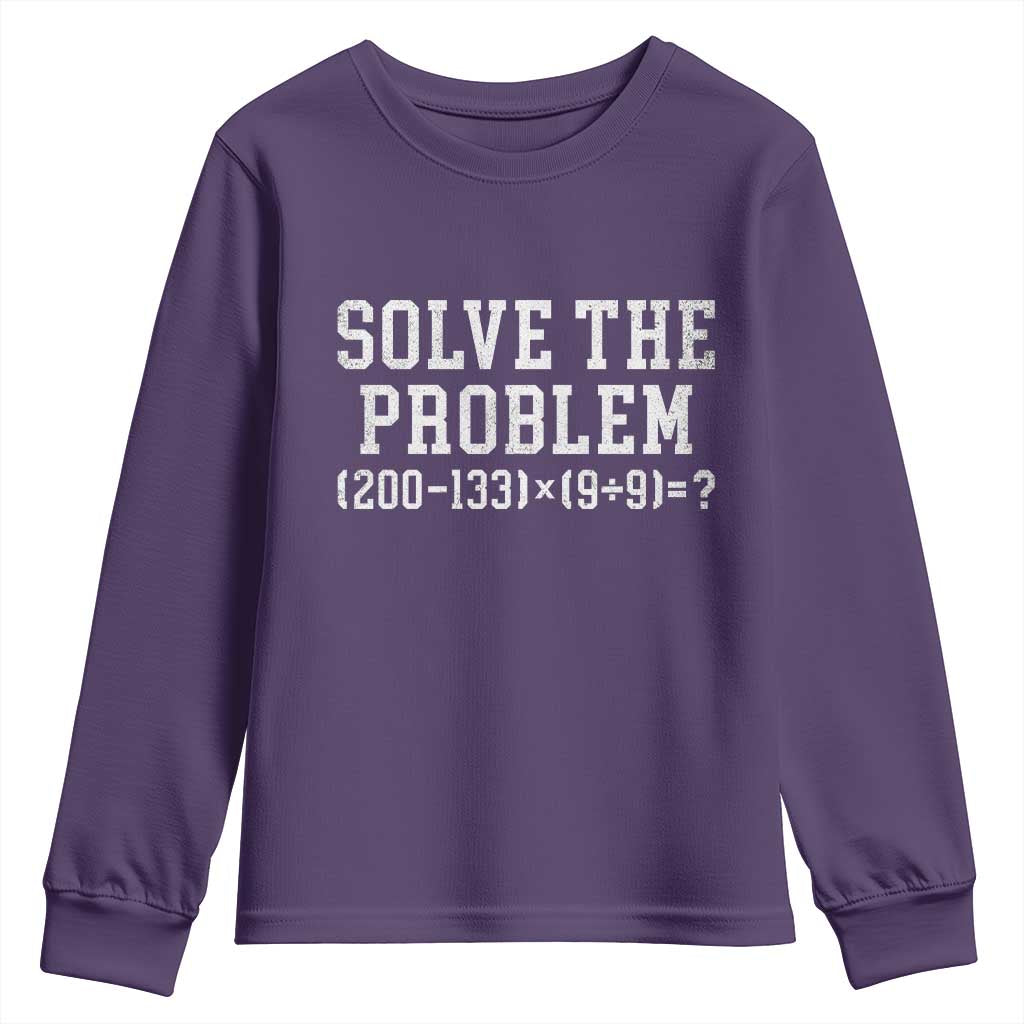 Funny Six Seven Youth Sweatshirt Math Teacher Joke 67 Meme Gen Alpha Slang TS10 Purple Print Your Wear