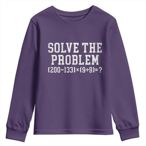 Funny Six Seven Youth Sweatshirt Math Teacher Joke 67 Meme Gen Alpha Slang TS10 Purple Print Your Wear