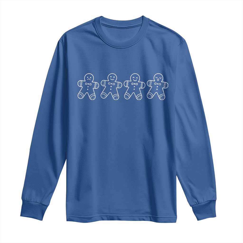 Christmas Gingerbread Cookies Long Sleeve Shirt Festive Holiday Outfit TS10 Royal Blue Print Your Wear