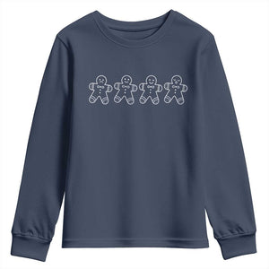 Christmas Gingerbread Cookies Youth Sweatshirt Festive Holiday Outfit TS10 Navy Print Your Wear