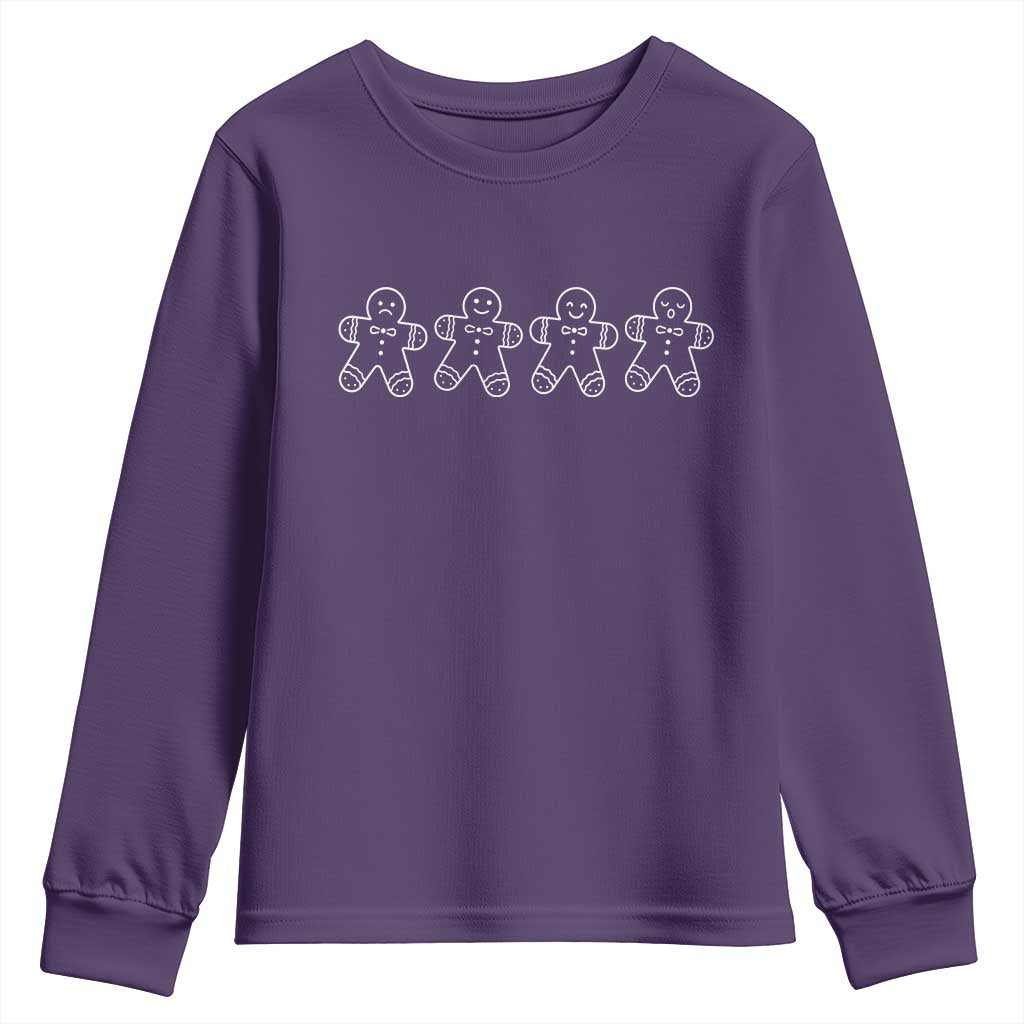 Christmas Gingerbread Cookies Youth Sweatshirt Festive Holiday Outfit TS10 Purple Print Your Wear