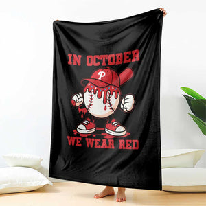 Red October Phillies Throw Blanket Philadelphia Baseball Drip Boy TS10 Print Your Wear