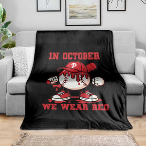 Red October Phillies Throw Blanket Philadelphia Baseball Drip Boy TS10 Print Your Wear