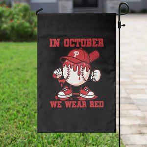 Red October Phillies Garden Flag Philadelphia Baseball Drip Boy TS10 Print Your Wear