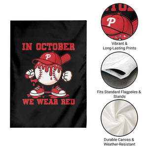 Red October Phillies Garden Flag Philadelphia Baseball Drip Boy TS10 Print Your Wear