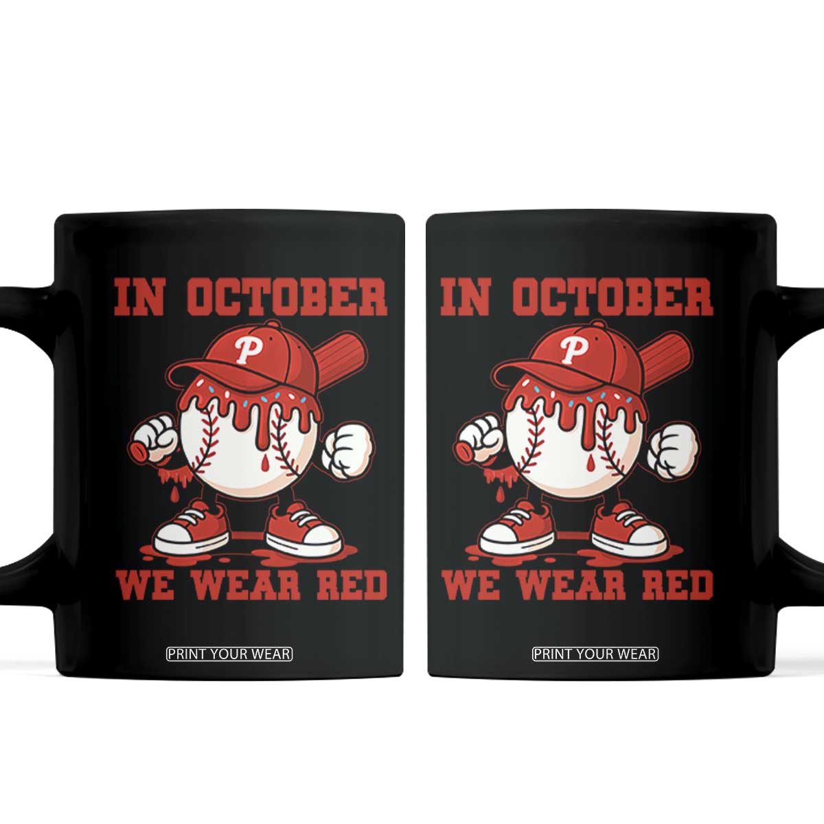 Red October Philly Coffee Mug Philadelphia Baseball Drip Boy TS10 Black Print Your Wear
