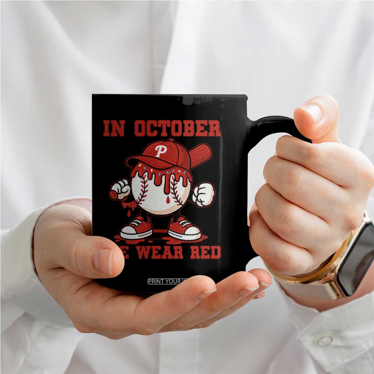Red October Philly Coffee Mug Philadelphia Baseball Drip Boy TS10 Print Your Wear