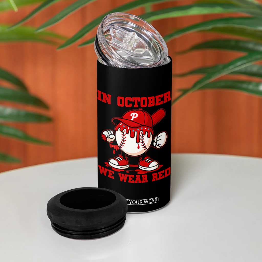 Red October Philly 4 in 1 Can Cooler Tumbler Philadelphia Baseball Drip Boy TS10 Print Your Wear