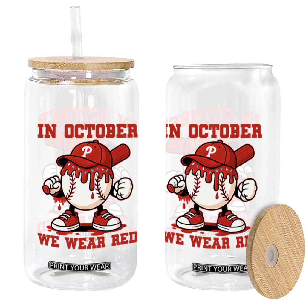 Red October Phillies Glass Can Philadelphia Baseball Drip Boy TS10 Print Your Wear