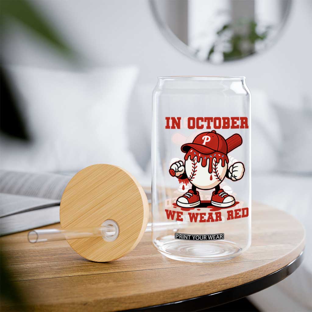 Red October Phillies Glass Can Philadelphia Baseball Drip Boy TS10 Print Your Wear