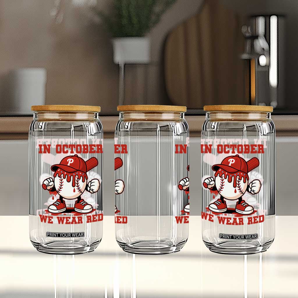 Red October Phillies Glass Can Philadelphia Baseball Drip Boy TS10 Print Your Wear