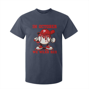 Red October Phillies T Shirt For Kid Philadelphia Baseball Drip Boy TS10 Navy Print Your Wear