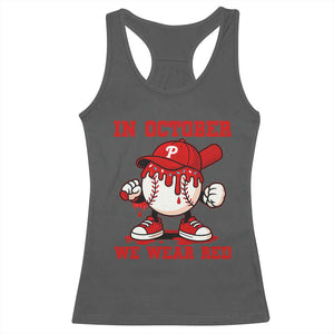 Red October Phillies Racerback Tank Top Philadelphia Baseball Drip Boy TS10 Dark Heather Print Your Wear