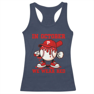 Red October Phillies Racerback Tank Top Philadelphia Baseball Drip Boy TS10 Navy Print Your Wear