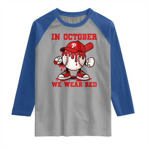 Red October Philly Raglan Shirt Philadelphia Baseball Drip Boy TS10 Sport Gray Royal Print Your Wear