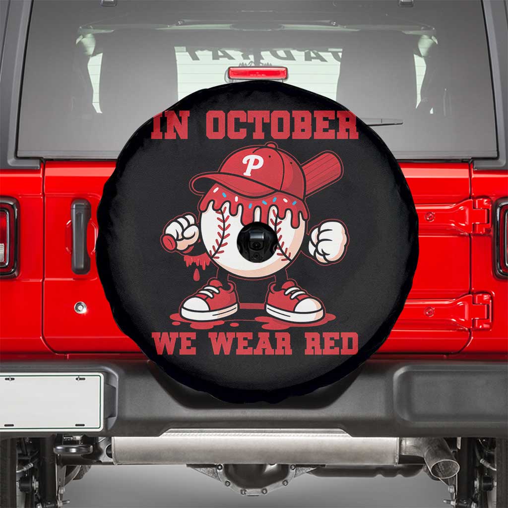Red October Philly Spare Tire Cover Philadelphia Baseball Drip Boy TS10 Black Print Your Wear