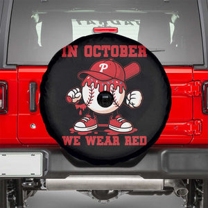 Red October Phillies Spare Tire Cover Philadelphia Baseball Drip Boy TS10 Black Print Your Wear