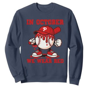 Red October Phillies Sweatshirt Philadelphia Baseball Drip Boy TS10 Navy Print Your Wear