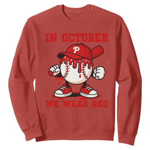 Red October Phillies Sweatshirt Philadelphia Baseball Drip Boy TS10 Red Print Your Wear