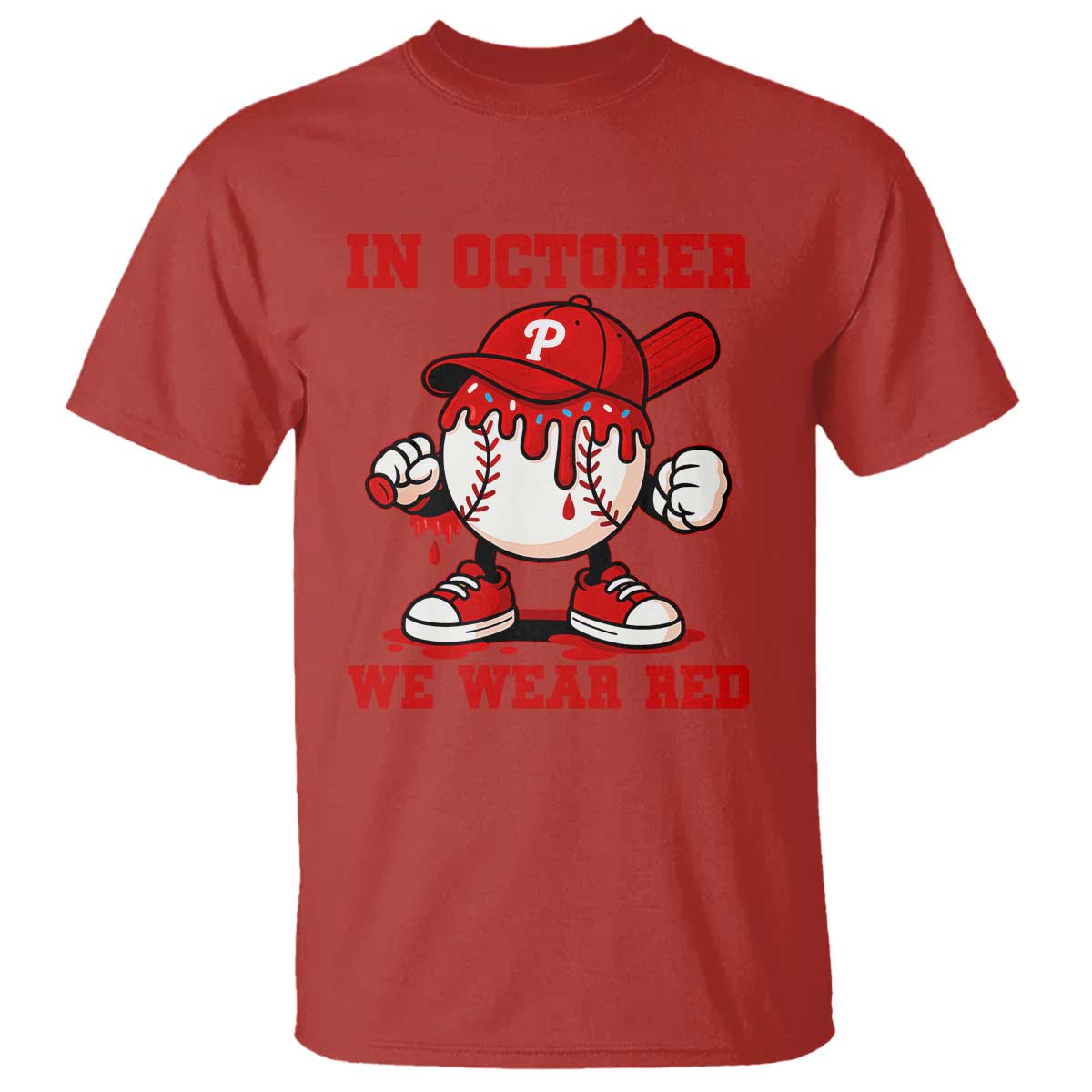 Red October Phillies T Shirt Philadelphia Baseball Drip Boy TS10 Red Print Your Wear