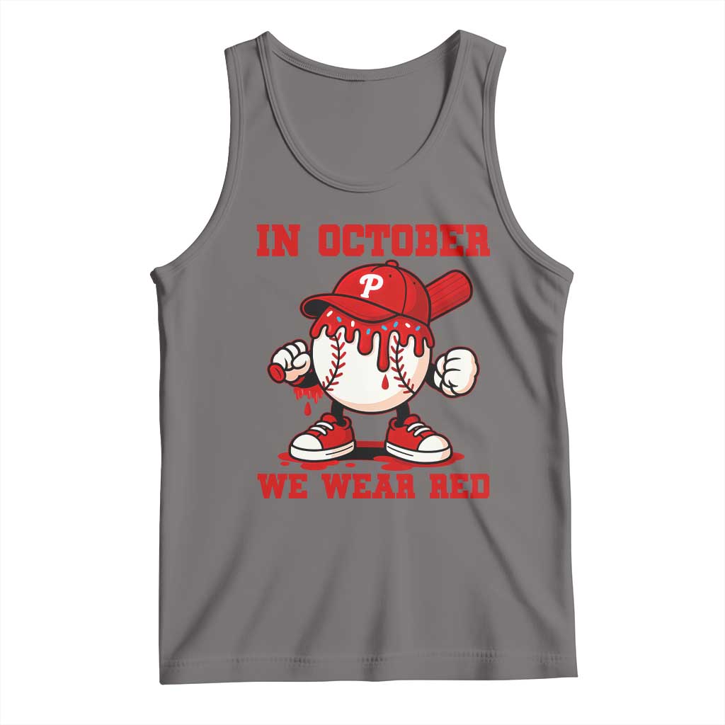 Red October Phillies Tank Top Philadelphia Baseball Drip Boy TS10 Deep Heather Print Your Wear