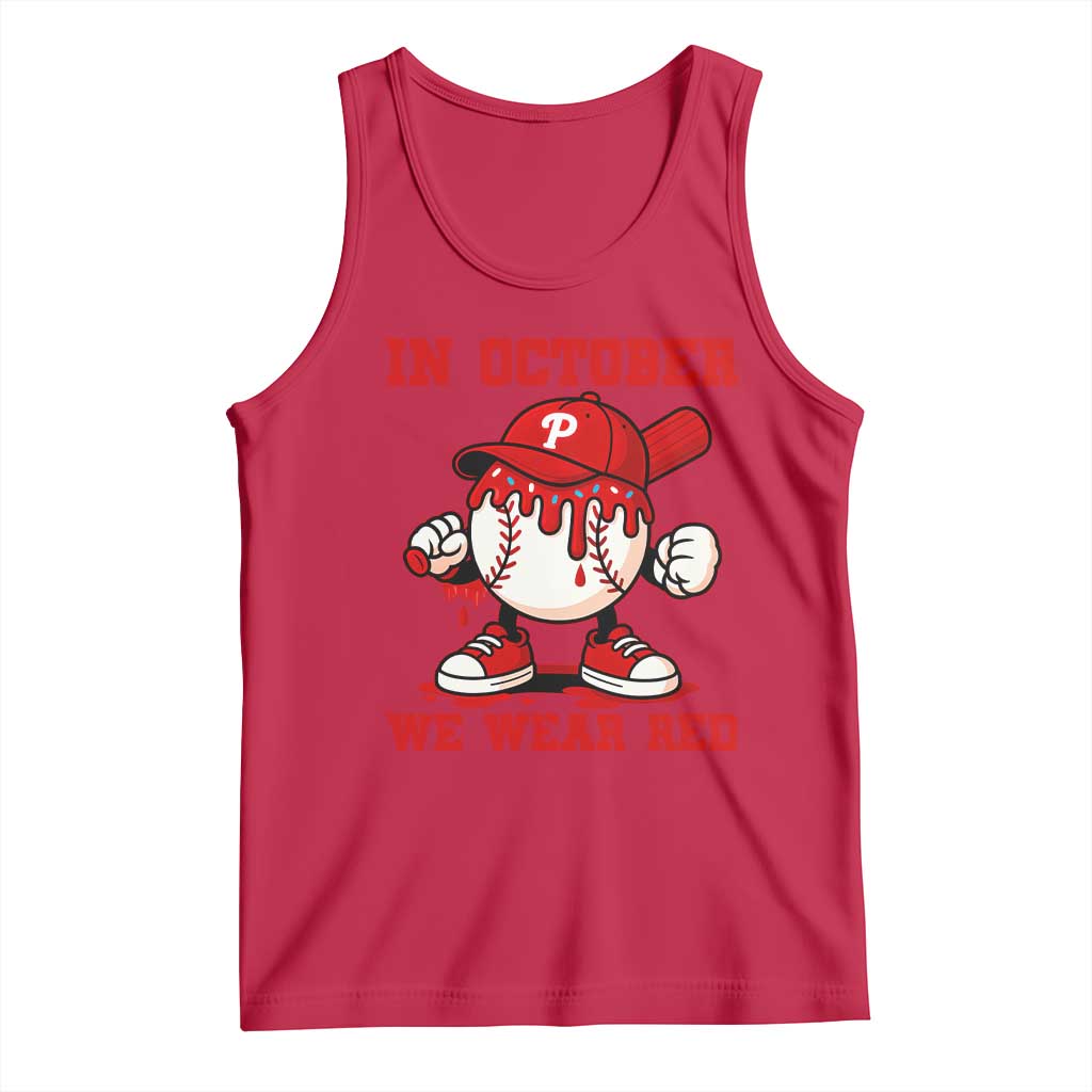 Red October Phillies Tank Top Philadelphia Baseball Drip Boy TS10 Red Print Your Wear