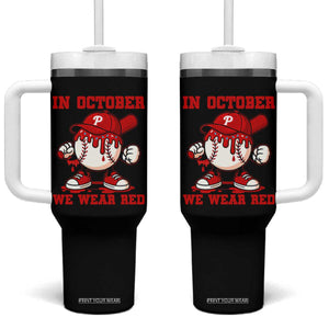 Red October Phillies Tumbler With Handle Philadelphia Baseball Drip Boy TS10 One Size: 40 oz Black Print Your Wear