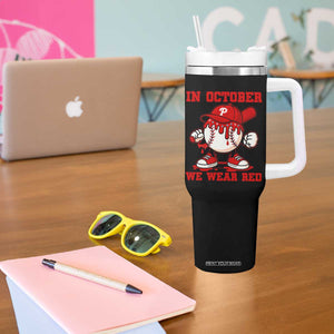 Red October Philly Tumbler With Handle Philadelphia Baseball Drip Boy TS10 Print Your Wear