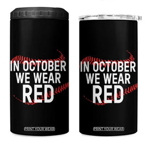 In October We Wear Red 4 in 1 Can Cooler Tumbler Philadelphia Baseball Philly TS10 One Size: 16 oz Black Print Your Wear