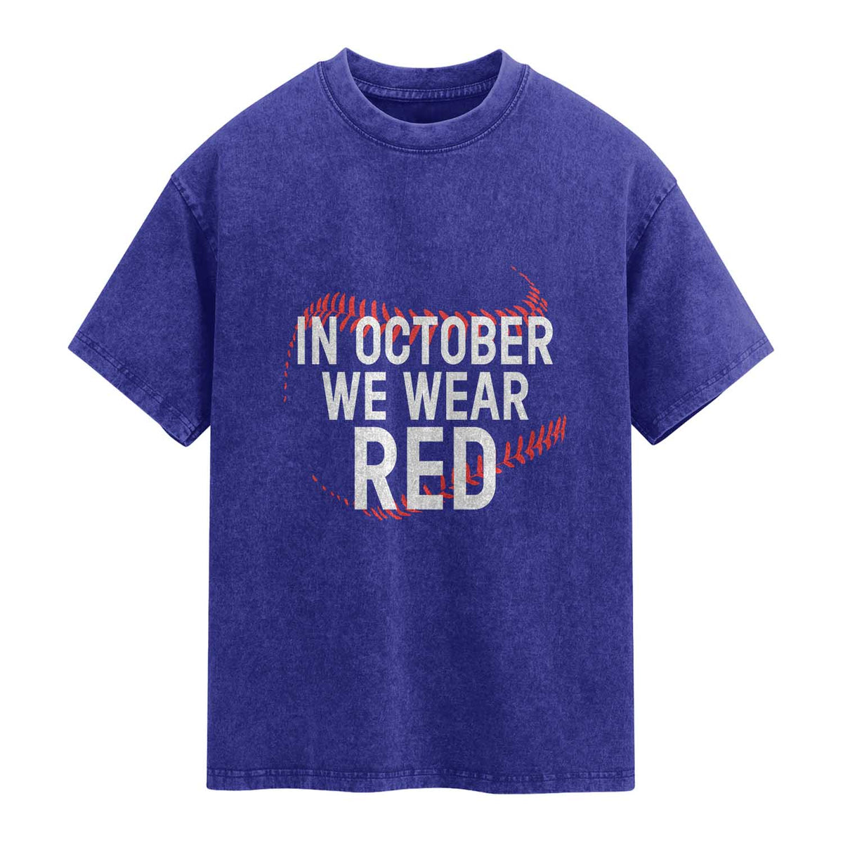 In October We Wear Red Washed Cotton T-Shirt Philadelphia Baseball Philly