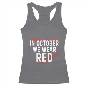 In October We Wear Red Racerback Tank Top Philadelphia Baseball Phillies TS10 Charcoal Print Your Wear