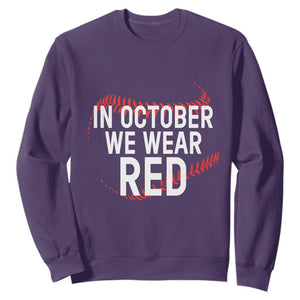 In October We Wear Red Sweatshirt Philadelphia Baseball Phillies TS10 Purple Print Your Wear