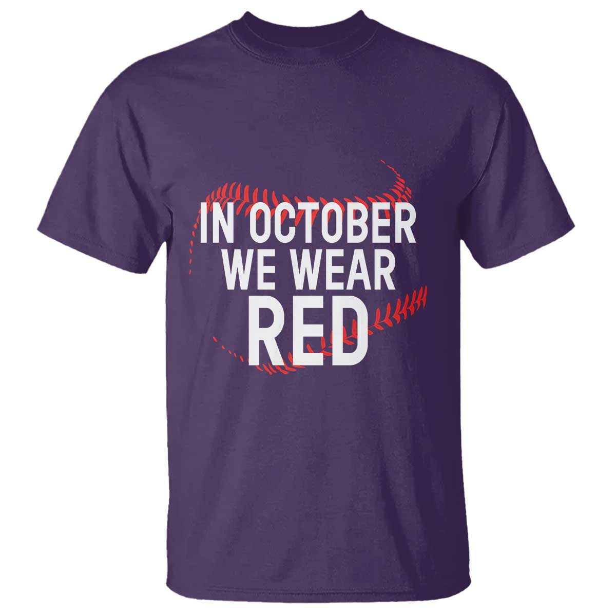 In October We Wear Red T Shirt Philadelphia Baseball Philly TS10 Purple Print Your Wear