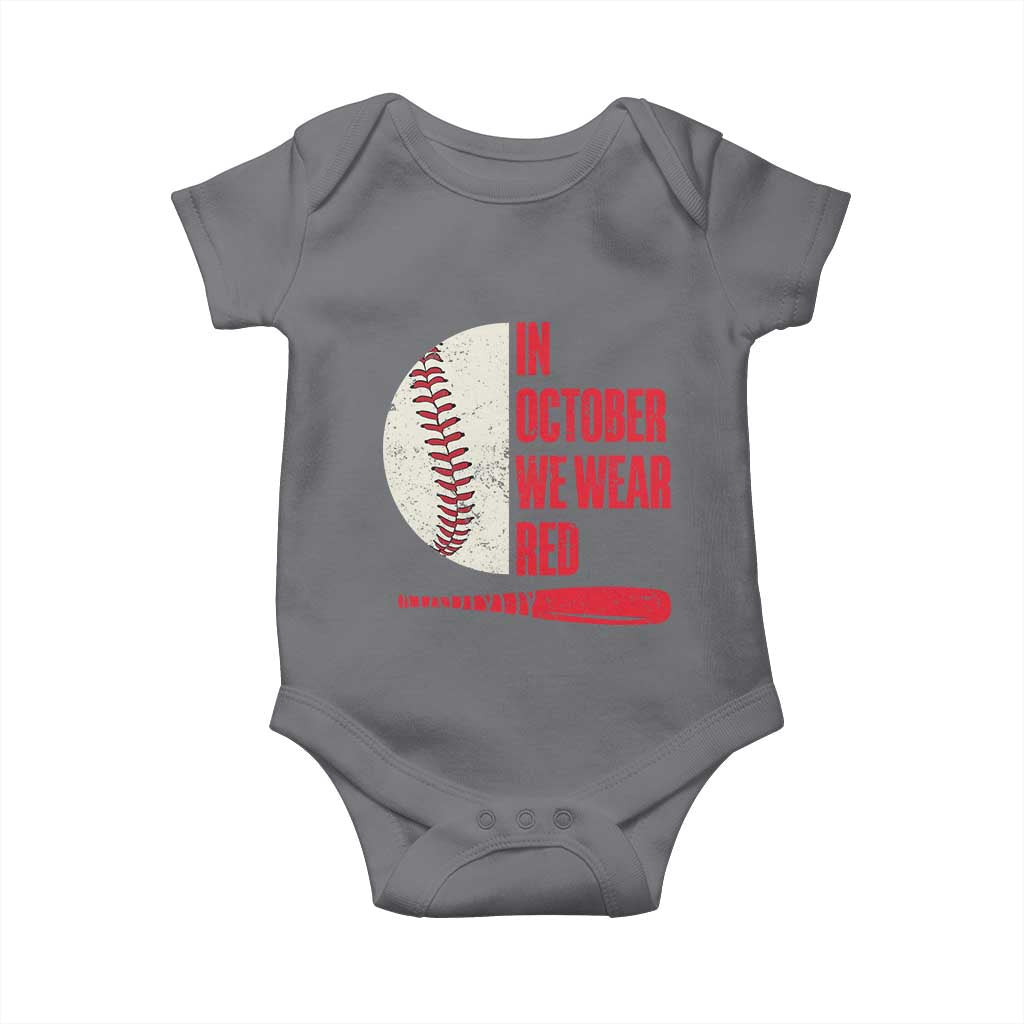 Red October Phillies Baby Onesie Retro Philadelphia Baseball Fan TS10 Charcoal Print Your Wear