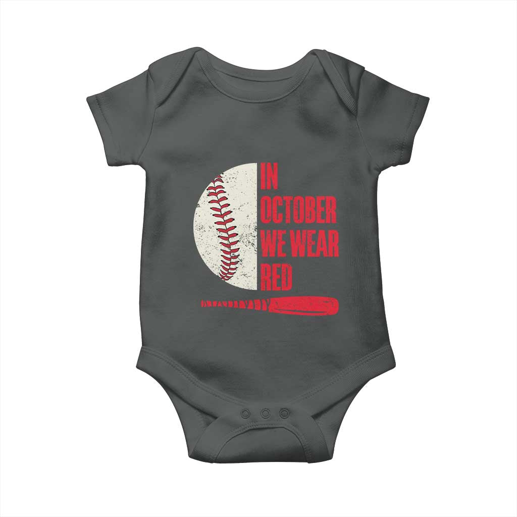 Red October Phillies Baby Onesie Retro Philadelphia Baseball Fan TS10 Dark Heather Print Your Wear