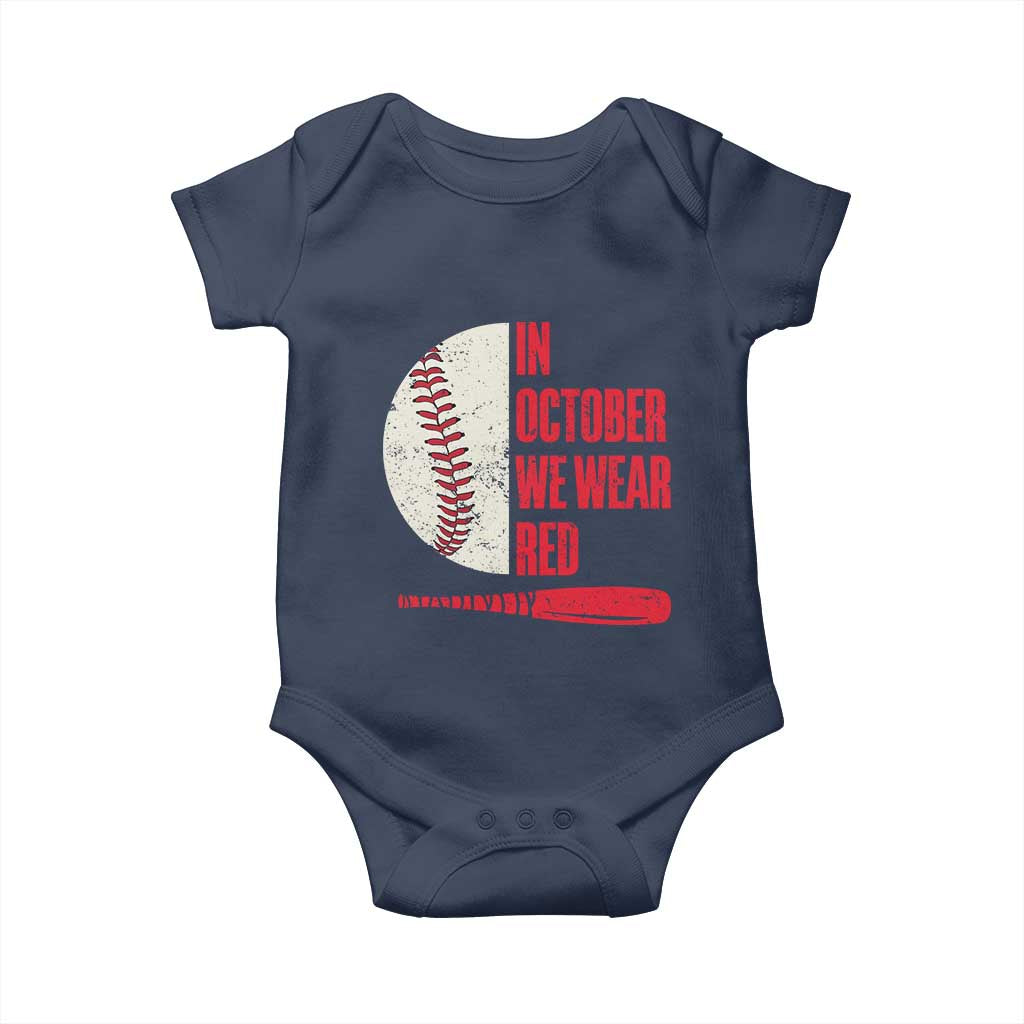 Red October Phillies Baby Onesie Retro Philadelphia Baseball Fan TS10 Navy Print Your Wear