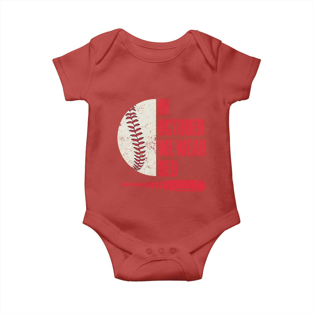 Red October Phillies Baby Onesie Retro Philadelphia Baseball Fan TS10 Red Print Your Wear