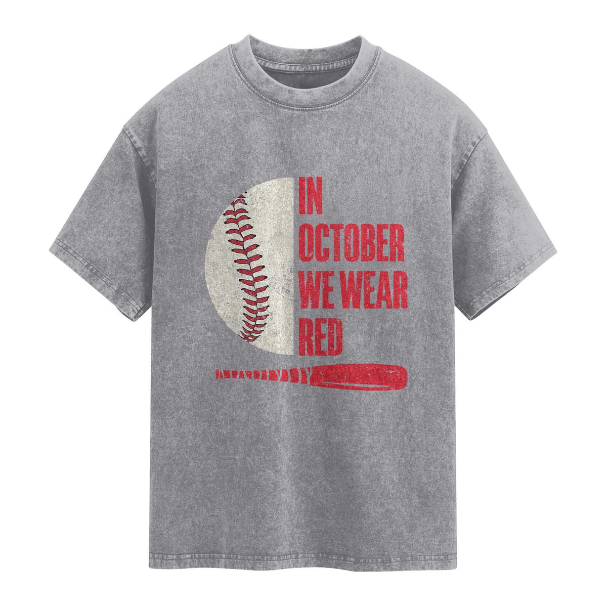 Red October Philly Washed Cotton T-Shirt Retro Philadelphia Baseball Fan