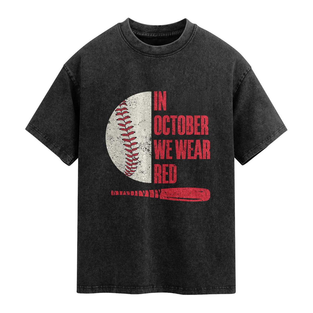 Red October Philly Washed Cotton T-Shirt Retro Philadelphia Baseball Fan