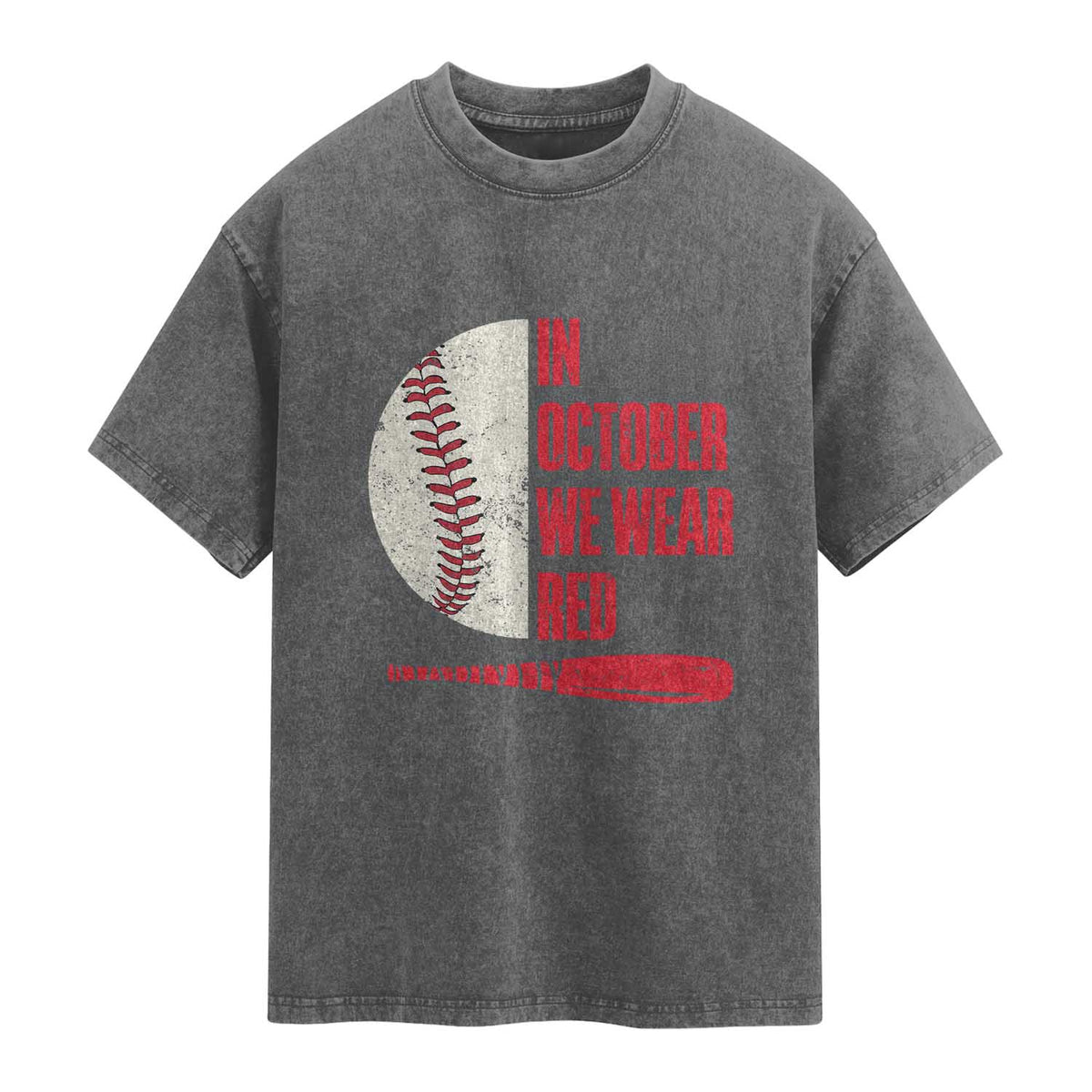 Red October Philly Washed Cotton T-Shirt Retro Philadelphia Baseball Fan