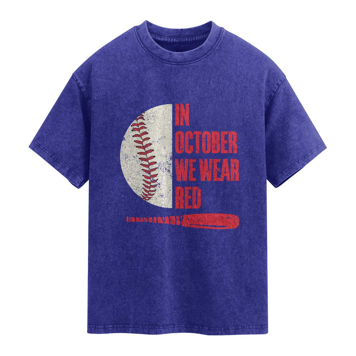 Red October Philly Washed Cotton T-Shirt Retro Philadelphia Baseball Fan